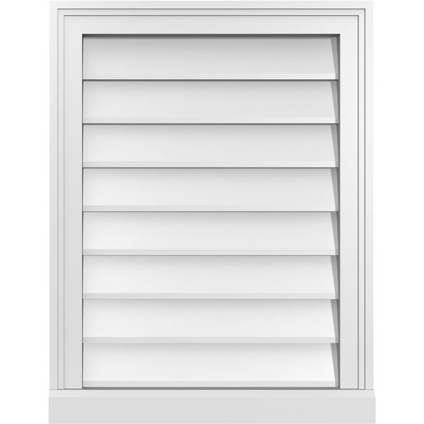 Ekena Millwork Vertical Surface Mount PVC Gable Vent w/ 2"W x 2"H , Brickmould Sill Frame, 20"W x 26"H GVPVE20X2603SN